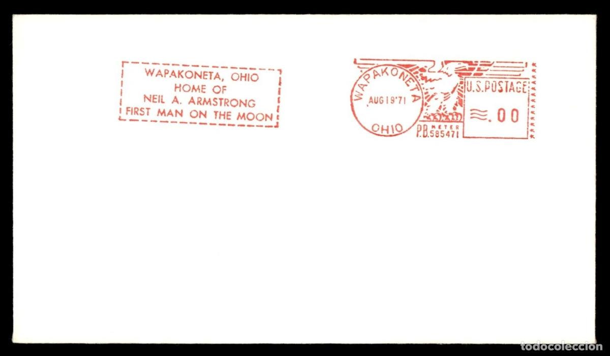 Sellos: ESTADOS UNIDOS USA WAPAKONETA 1971 LOCALIDAD NATAL DE NEIL ARMSTRONG LUNA MOON