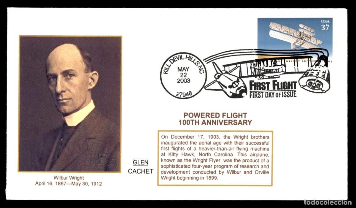 Sellos: ESTADOS UNIDOS USA KILLDEVILL HILL PRIMER VUELO WILBUR WRIGHT AVION PLANE