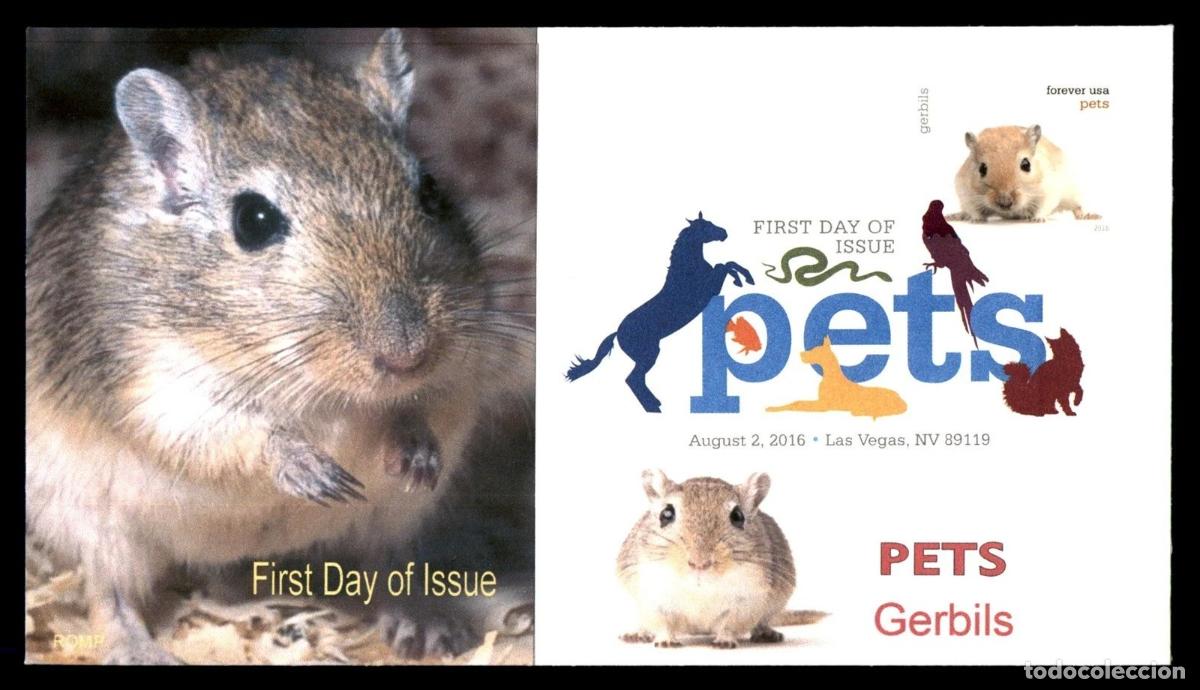 Sellos: ESTADOS UNIDOS USA PETS MASCOTAS GERBILS CABALLO HORSE PERRO DOG