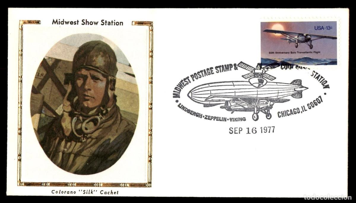 Sellos: ESTADOS UNIDOS USA CHICAGO ZEPPELIN LINDBERGH SONDA VIKING AVION ESPACIO