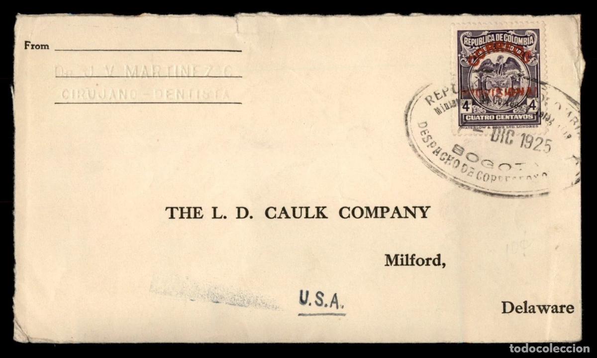Sellos: COLOMBIA BOGOTA A USA 1925