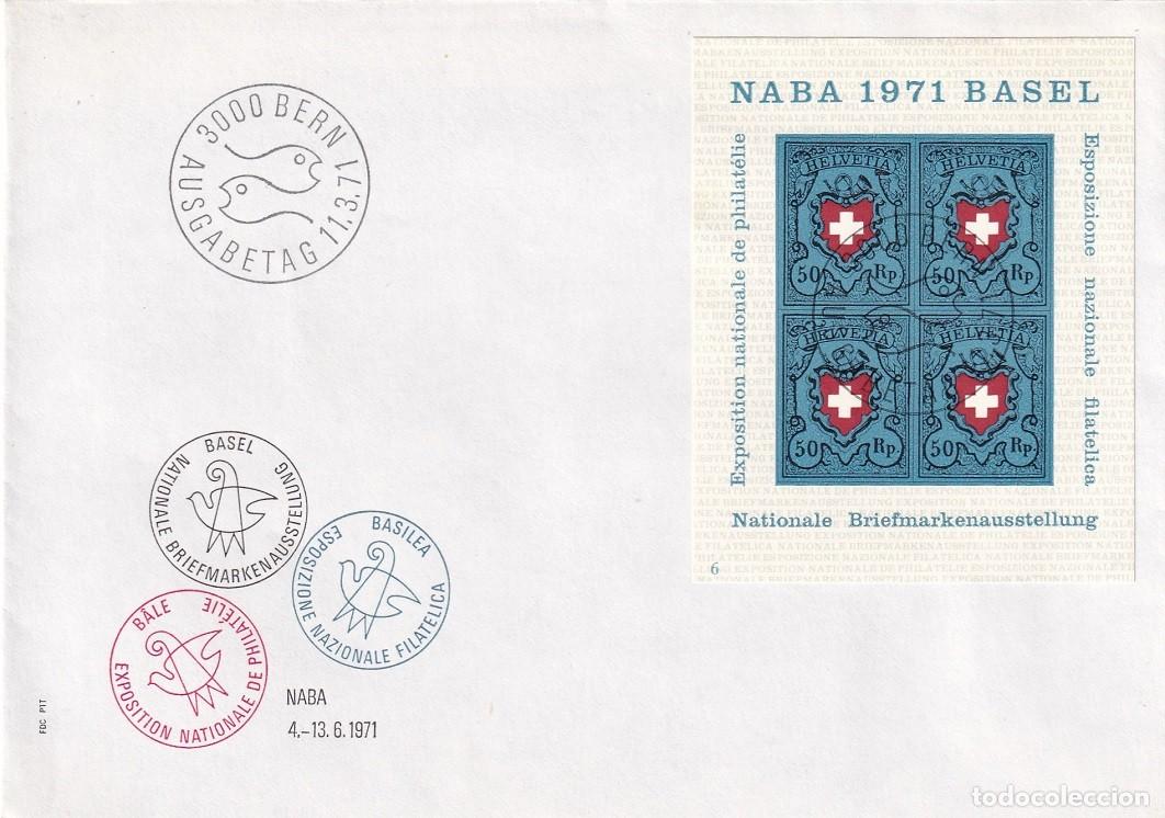 Sellos: FDC Suiza 1971 - Naba 1971 Basel HB / Sobre primer d&iacute;a de emisi&oacute;n
