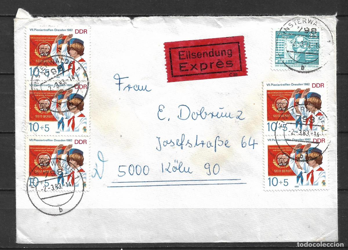 Sellos: alemania ddr carta circulada - 152/4