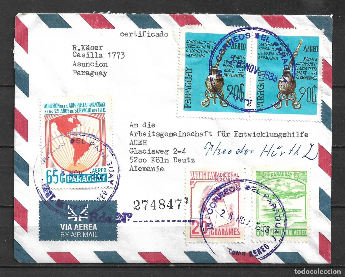 Sellos: paraguay carta circulada a alemania - 152/4