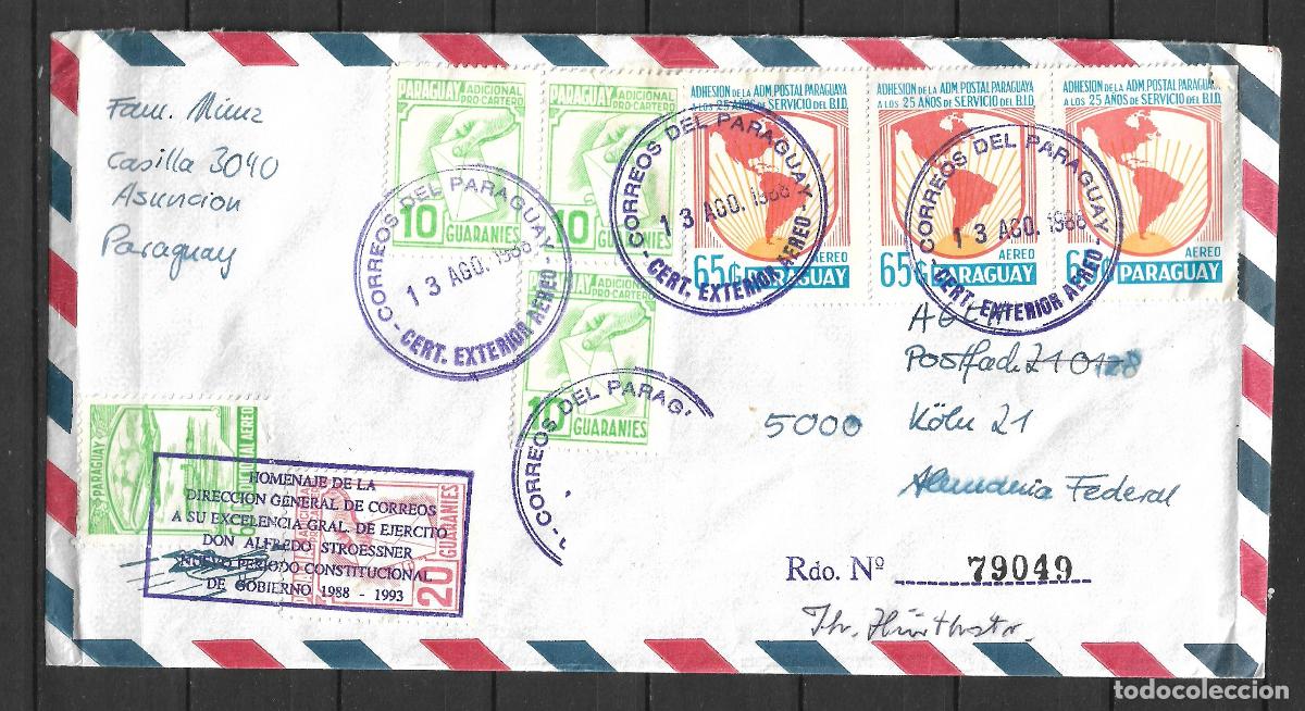 Sellos: paraguay carta circulada a alemania - 152/4