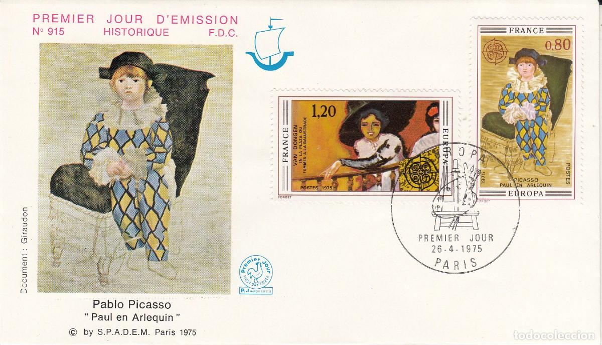 Sellos: MATASELLOS SPD - PRIMER DIA - PICASSO FRANCIA - 1975