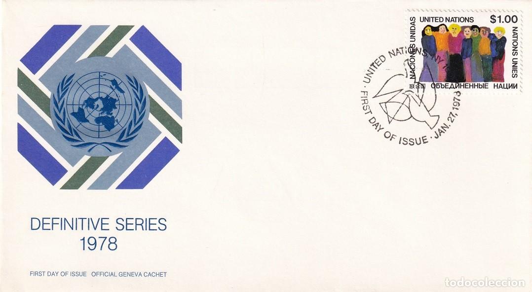 Sellos: FDC Naciones Unidas Ginebra 1978 - Paz / Definitive series 1978 - Vivre en paix l'un avec l'autre