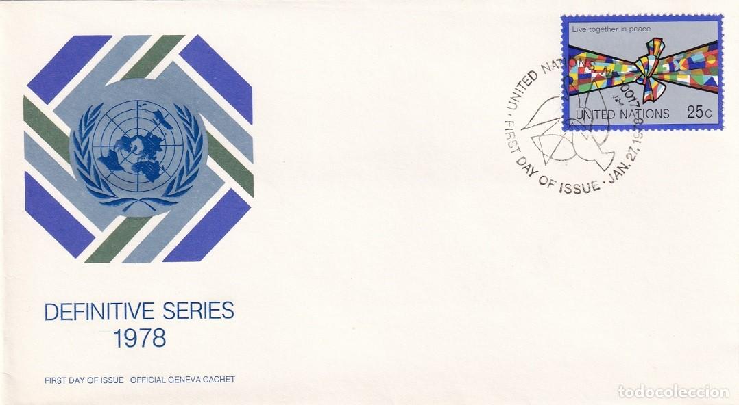 Sellos: FDC Naciones Unidas Ginebra 1978 - Paz / Definitive series 1978 - Vivre en paix l'un avec l'autre