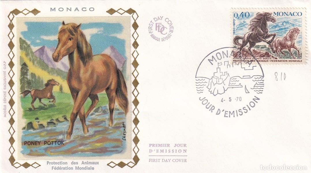 Sellos: FDC M&oacute;naco 1970 Caballos - Ponys del Pa&iacute;s Vasco franc&eacute;s - Protection des Animaux F&eacute;d&eacute;ration Mondiale