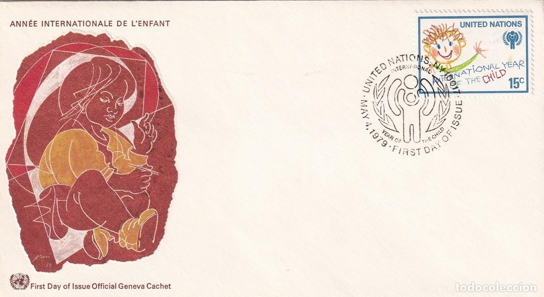 Sellos: FDC Naciones Unidas Nueva York 1979 - A&ntilde;o Internacional del Ni&ntilde;o - Ann&eacute;e Internationale de l'&Egrave;nfant