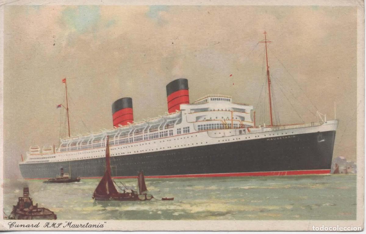 Sellos: POSTAL RMS MAURETANIA MAT SOUTHAMPTON 1953