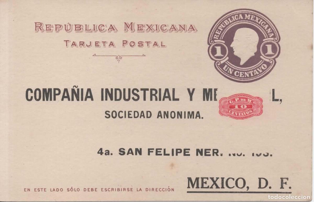 Sellos: MEXICO ENTERO POSTAL 1917 PUBLICIDAD TRACTOR MOLINE UNIVERSAL AGRICULTURA