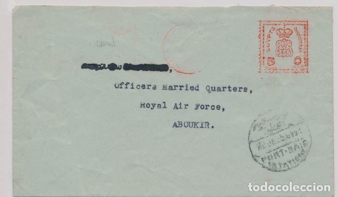 Sellos: EGIPTO PORT SAID A ABOUKIR 1935 FRANQUEO MECANICO METER