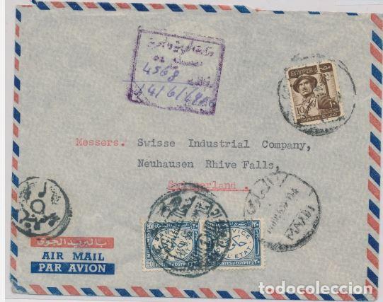 Sellos: EGIPTO AEREA A SUIZA CONB SELLOS SERVICE DEL ETAT 1956