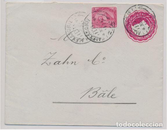 Sellos: EGIPTO ALEXANDRIA A SUIZA 1897 ENTERO POSTAL PIRAMIDE ARTE