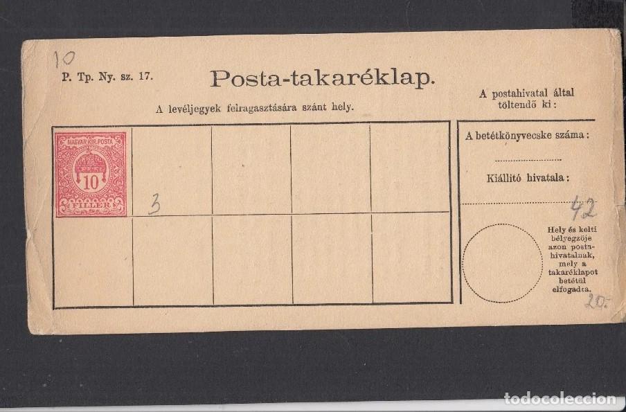 Sellos: HUNGRIA TARJETA DE AHORRO POSTAL SAVINGS SELLO IMPRESO PRINTED STAMP