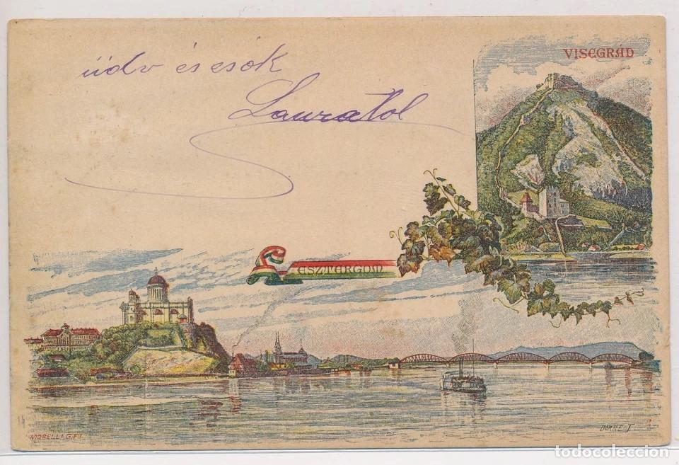 Sellos: HUNGRIA ENTERO POSTAL VISEGRAD PUENTE BRIDGE IGLESIA CASTILLO CASTLE 1896