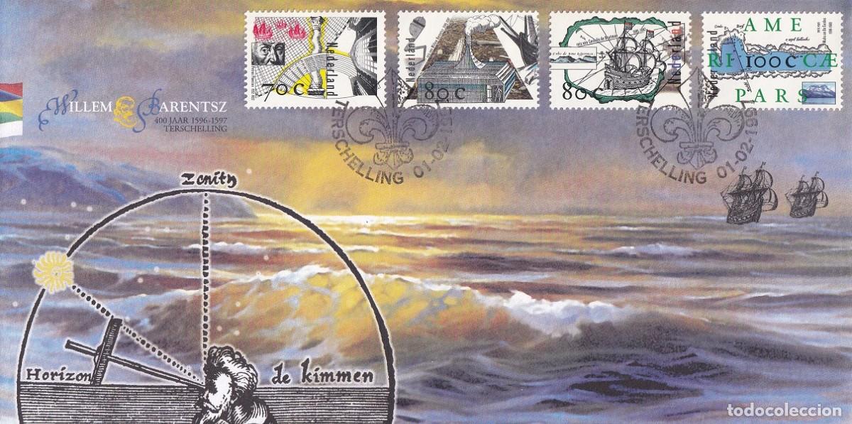 Sellos: Sobre Pa&iacute;ses Bajos 1997 - 400 Aniversario Willem Barentsz Terschelling - Expedici&oacute;n &Aacute;rtica