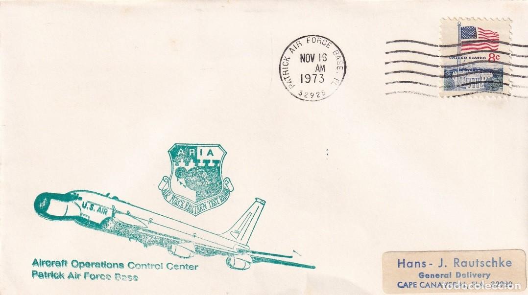 Sellos: Sobre USA 1973 - ARIA - Patrick Air Force Base - Cabo Ca&ntilde;averal - Aircraft Operations Control Center