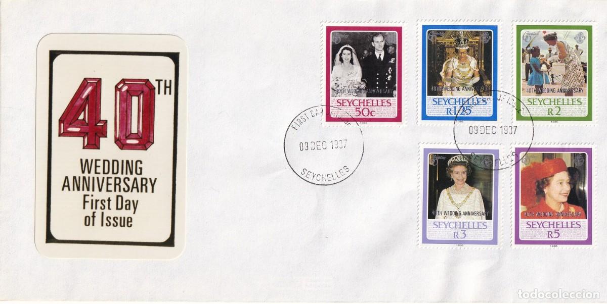 Sellos: FDC Seychelles 1987 - 40 Aniversario de la boda de Isabel II con el pr&iacute;ncipe Felipe - 40th Wedding..