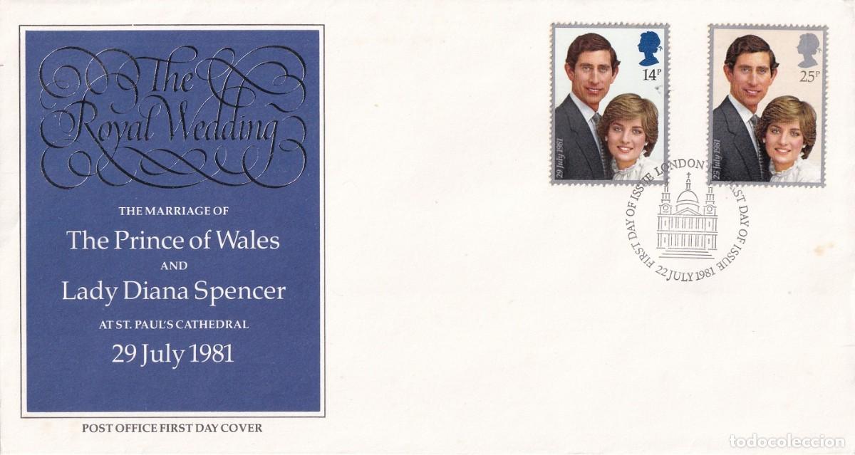 Sellos: FDC Gran Breta&ntilde;a 1981 - Boda real del pr&iacute;ncipe Carlos con Lady Diana Spencer - The Royal Wedding The