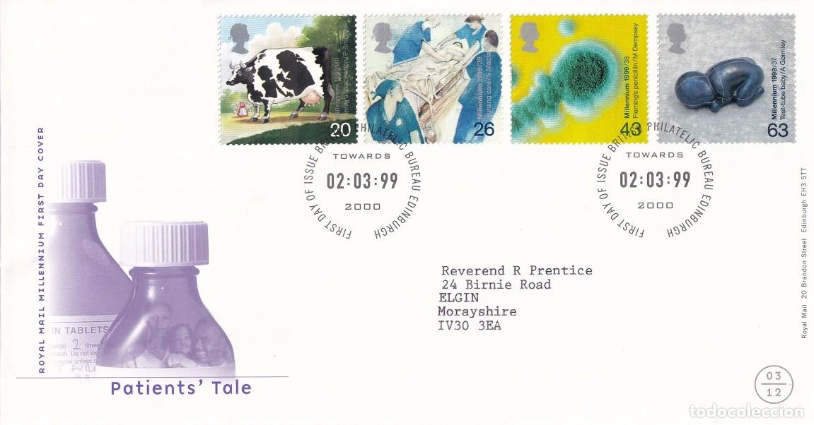 Sellos: FDC Gran Breta&ntilde;a 1999 - Medicina Salud Sanidad - Patient's Tale - La Historia de los Pacientes - Vac