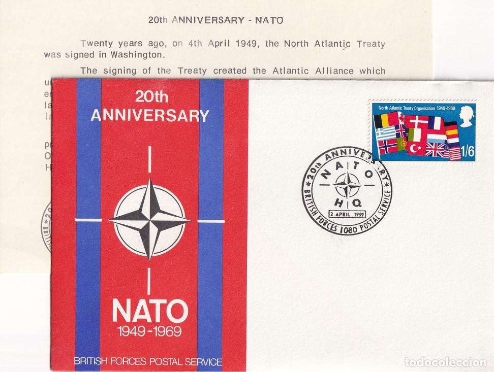 Sellos: Sobre + Tarjeta Gran Breta&ntilde;a 1969 - 20 Aniversario de la OTAN - 20th Anniversary NATO 1949-1969