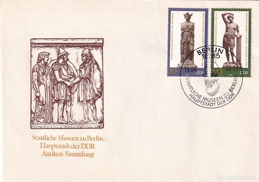 Sellos: Sobre Alemania RDA DDR 1983 - Esculturas del Museo de Berl&iacute;n - Atenea - Amazona - Staatliche Museen