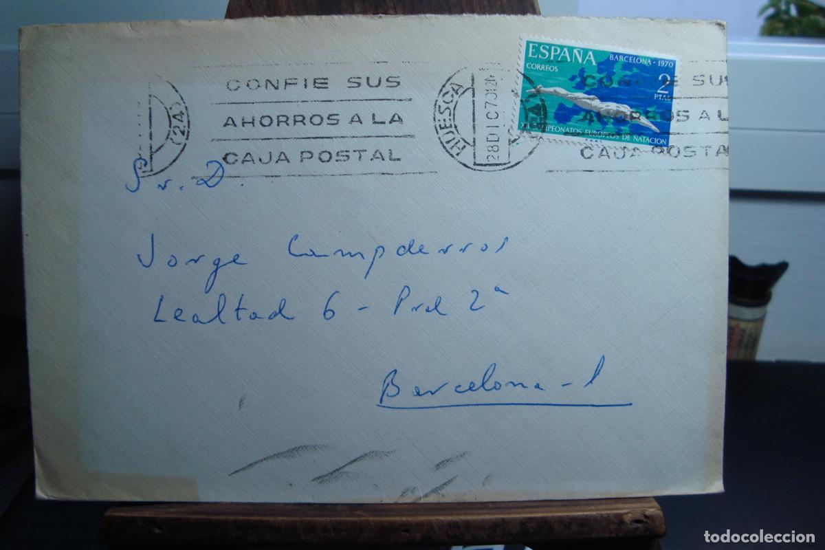 Sellos: ANTIGUO SOBRE COMERCIAL MATASELLADO. HERNAN PALACIO LLAMES. LDO. CIENCIAS QUIMICAS. ZARAGOZA 1970