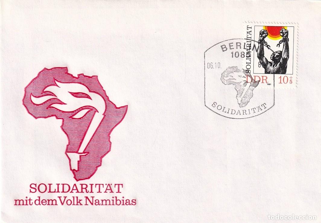 Sellos: Sobre Berl&iacute;n Alemania DDR 1981 RDA - Solidaridad con Namibia - Solidarit&auml;t mit dem Volk Namibias