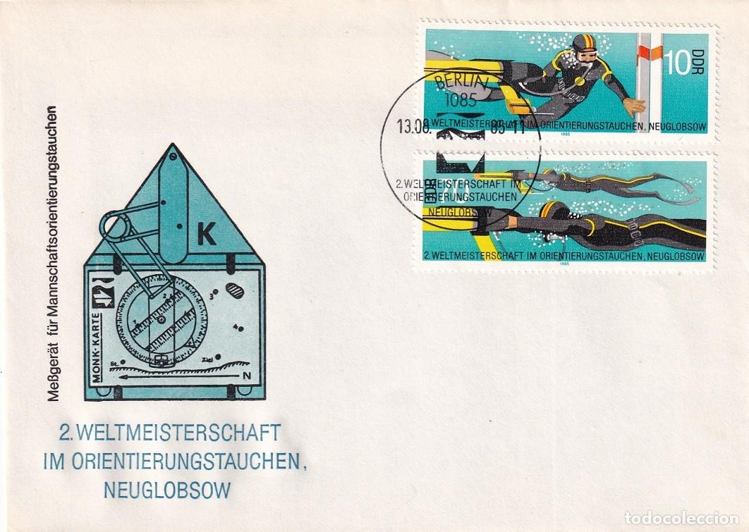Sellos: Sobre Berl&iacute;n RDA DDR 1985 - 2&ordm; Campeonato mundial de orientaci&oacute;n submarina - 2 Weltmeisterschaft im