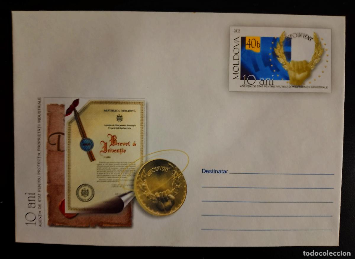 Sellos: Moldavia 2002 completo postal Patente invenci&oacute;n propiedad industrial