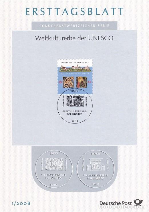 Sellos: Ersttagsblatt 1/2008 Alemania - UNESCO Patrimonio mundial alem&aacute;n Monasterio de la isla de Reichenau