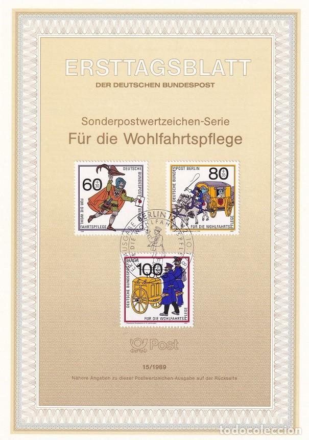 Sellos: Ersttagsblatt 15/1989 Berl&iacute;n / F&uuml;r die Wohlfahrtspflege - Beneficencia Historia del correo &middot; Carte..