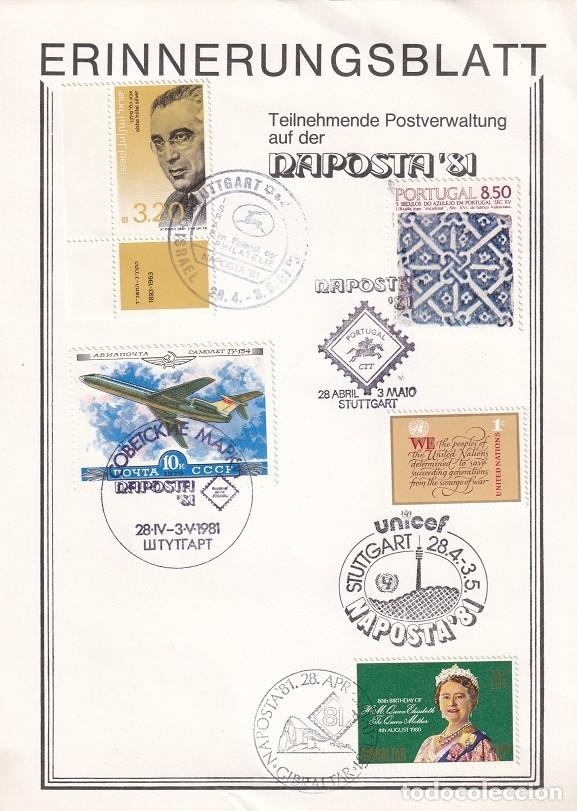 Sellos: NAPOSTA 81 Stuttgart - Sellos de: URSS , Israe l, Portugal , ONU y Gibraltar - Matasellos especiales