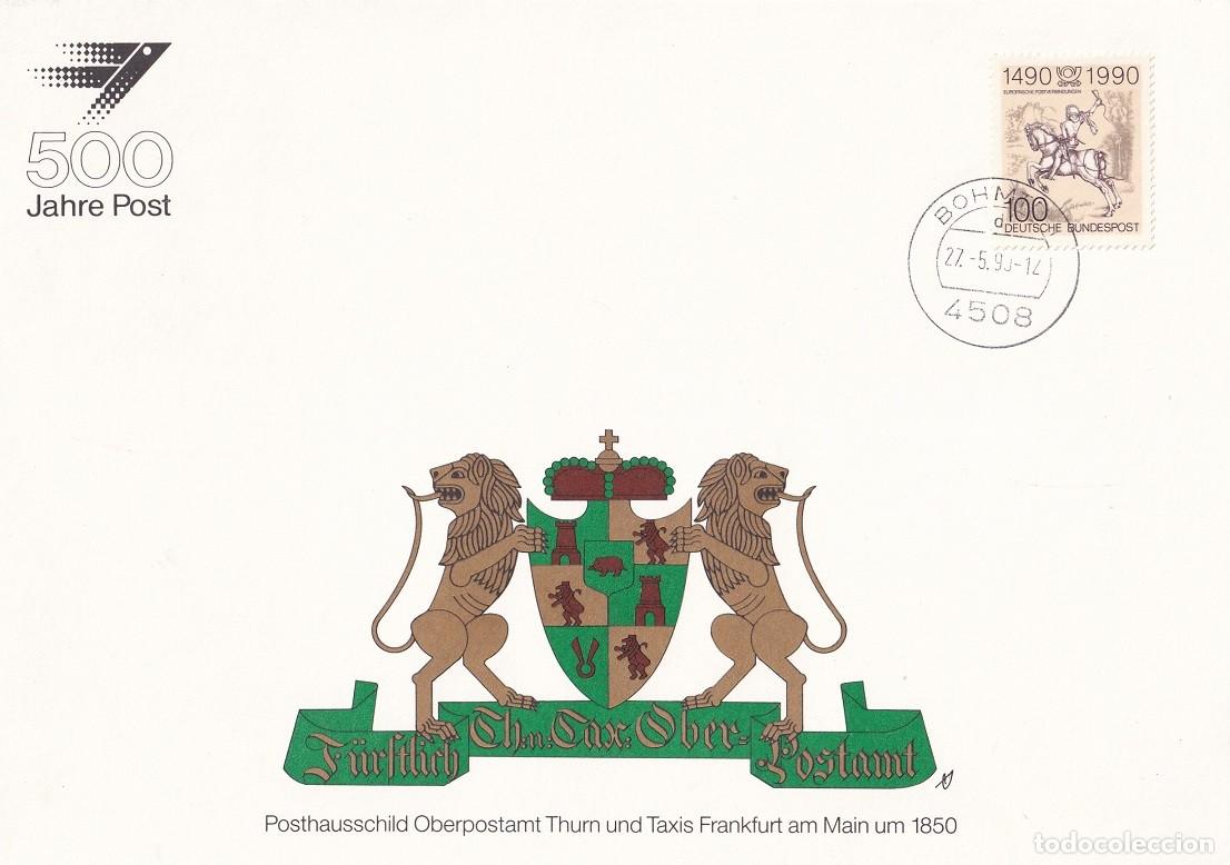 Sellos: Hoja Alemania 1991 - 500 Aniversario del sistema postal organizado en Alemania - 500 Jahre Post
