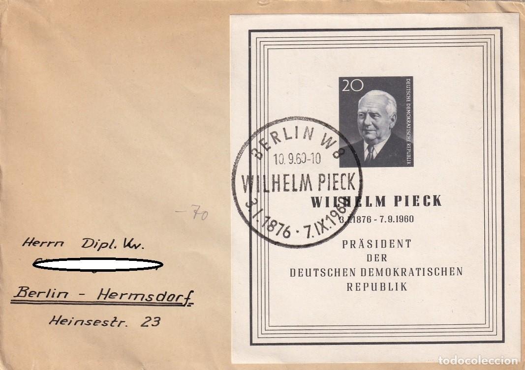 Sellos: Sobre Alemania RDA 1960 - Luto muerte Presidente Wilhelm Pieck - Interzonal Este a Oeste