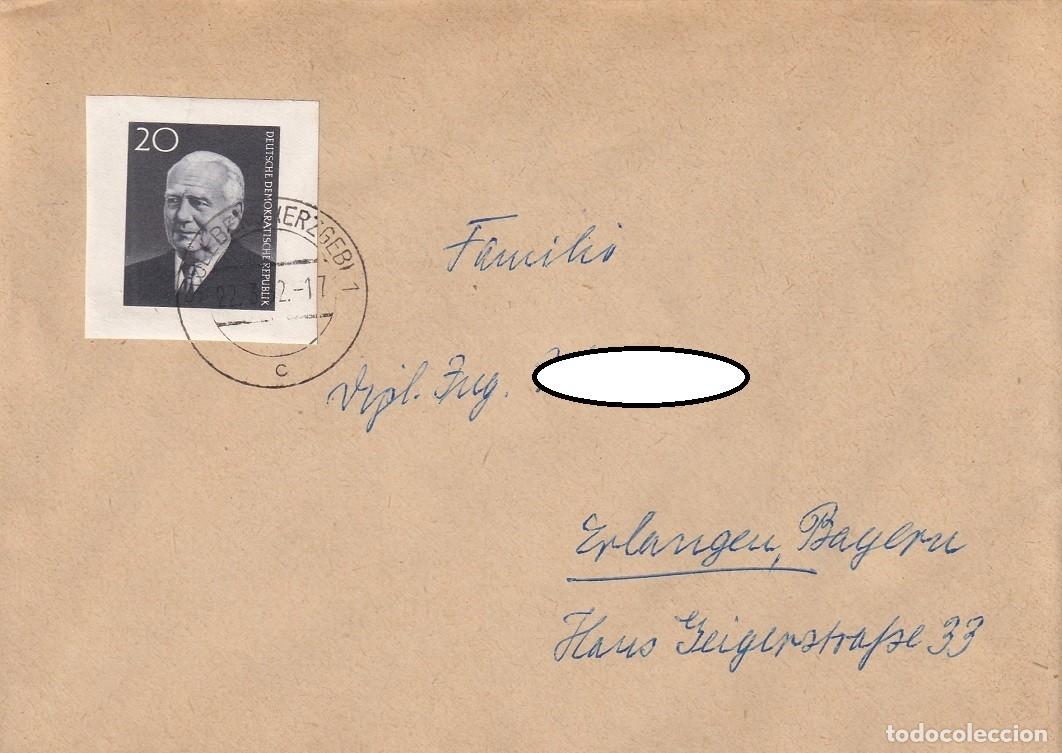 Sellos: Sobre Alemania RDA - Presidente Wilhelm Pieck - Interzonal Este a Oeste