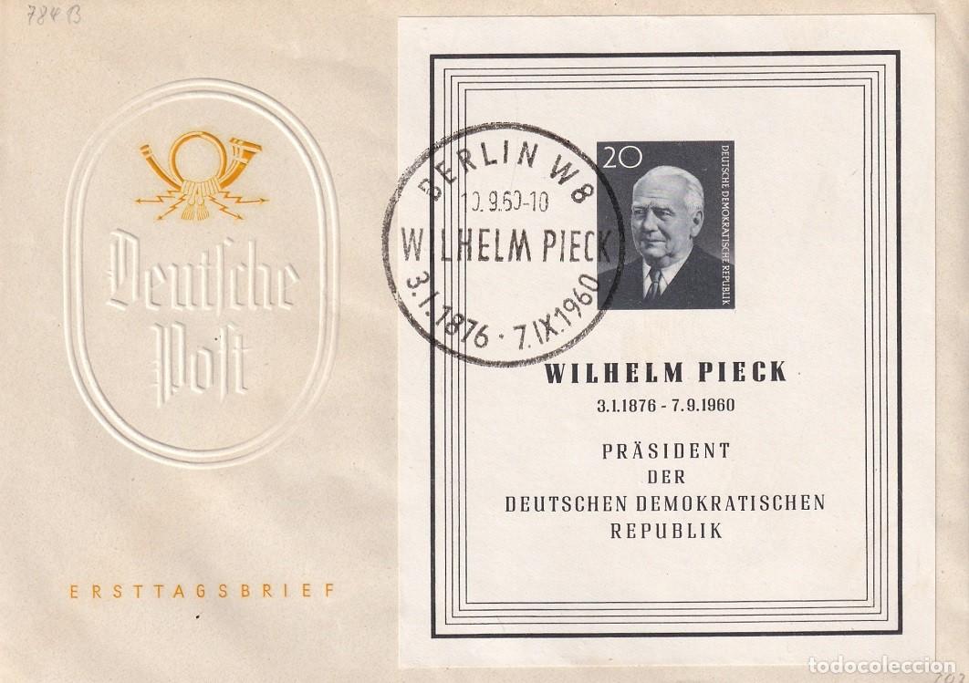 Sellos: Sobre Alemania Berl&iacute;n RDA 1960 - HB sin dentar Muerte del presidente Wilhelm Pieck 1.876 - 1.960