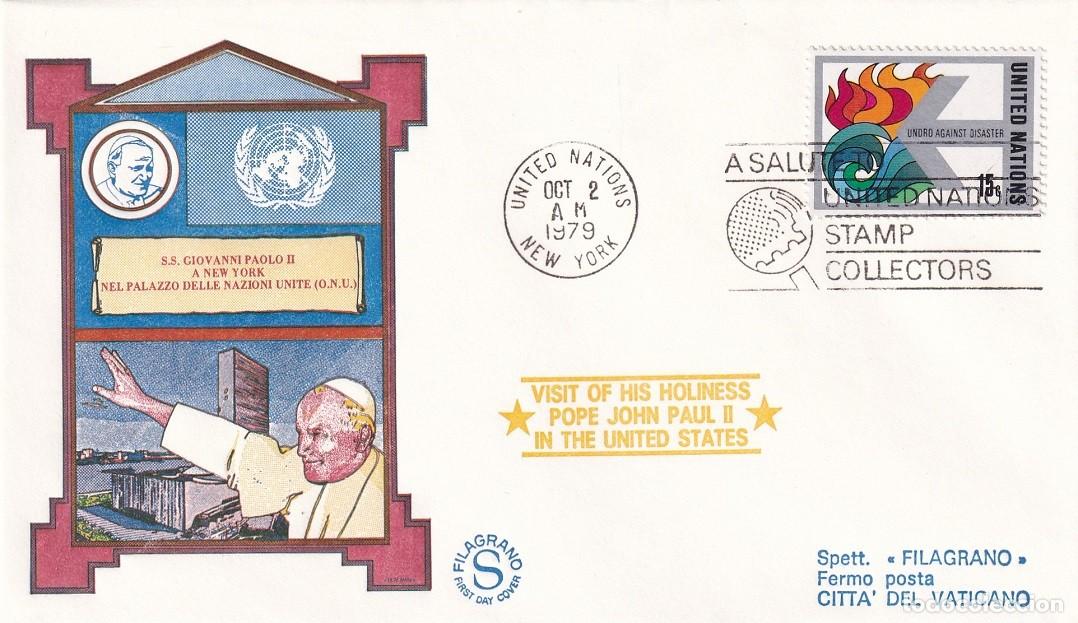 Sellos: FDC Naciones Unidas Nueva York 1979 - Visita de Su Santidad el Papa Juan Pablo II a Estados Unidos