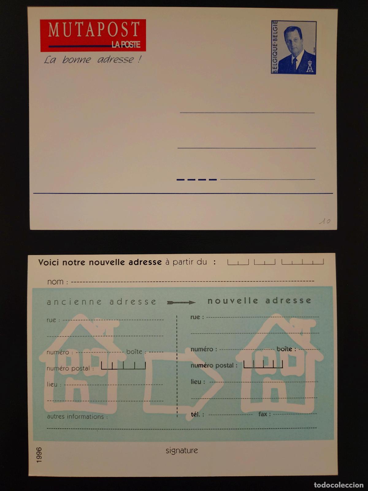 Sellos: B&eacute;lgica postal completo Mutapost 1996 cambio direcci&oacute;n La Poste nuevo FR