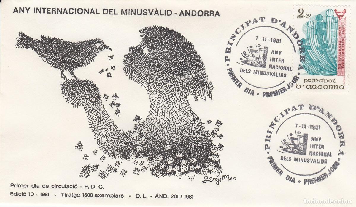 Sellos: ANDORRA FRANCESA - SPD PRIMER DIA ANY INTERNACIONAL MINUSV&Agrave;LID - 1981 - 1981