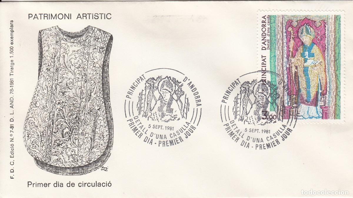 Sellos: ANDORRA FRANCESA - SPD PRIMER DETALL D'UNA CASULLA - 1981