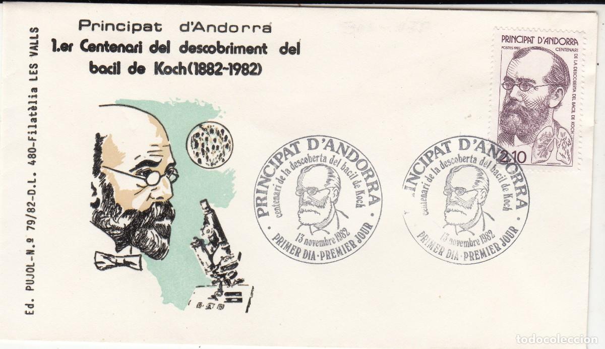 Sellos: ANDORRA FRANCESA - SPD PRIMER CENTENARI DESCOBRIMENT BACIL DE KOCH - 1982