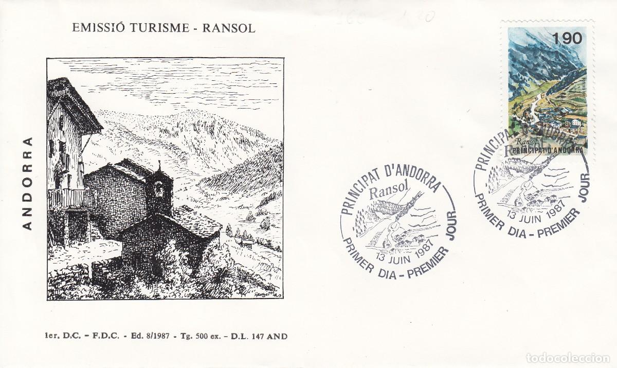 Sellos: ANDORRA FRANCESA - SPD PRIMER D&Iacute;A - RANSOL - 1987