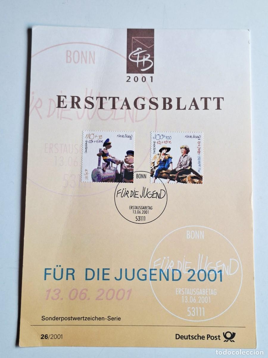 Sellos: DOCUMENTO FILATELICO PRIMER DIA ALEMANIA 2001 - FUR DIE JUGEND (ETB 26/2001)