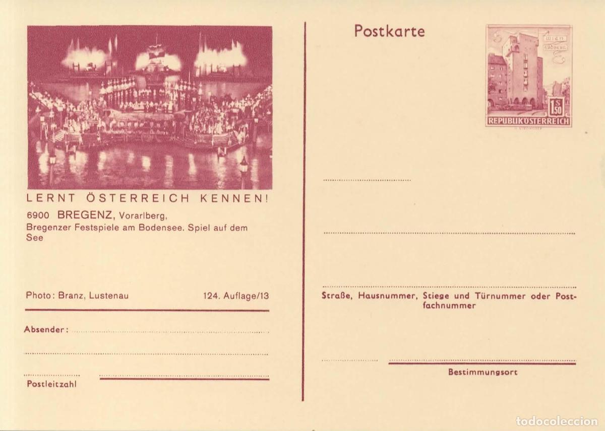 Sellos: AUSTRIA ENTERO POSTAL BREGENZ CASTILLO CASTLE - Foto 1