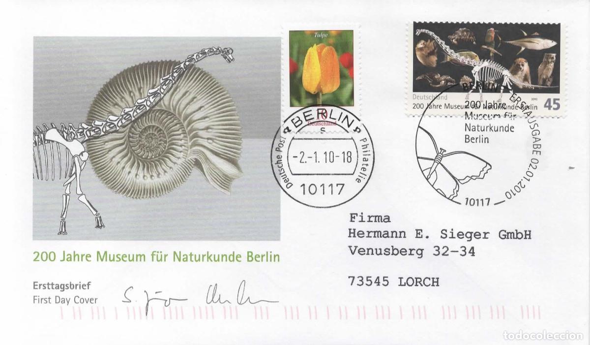 Sellos: ALEMANIA FDC MUSEO CIENCIAS NATURALES BERLIN FOSIL DINOSAURIO