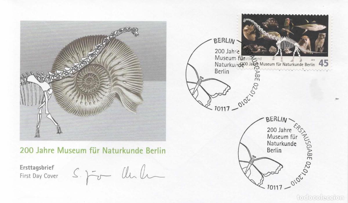 Sellos: ALEMANIA FDC MUSEO CIENCIAS NATURALES BERLIN FOSIL DINOSAURIO