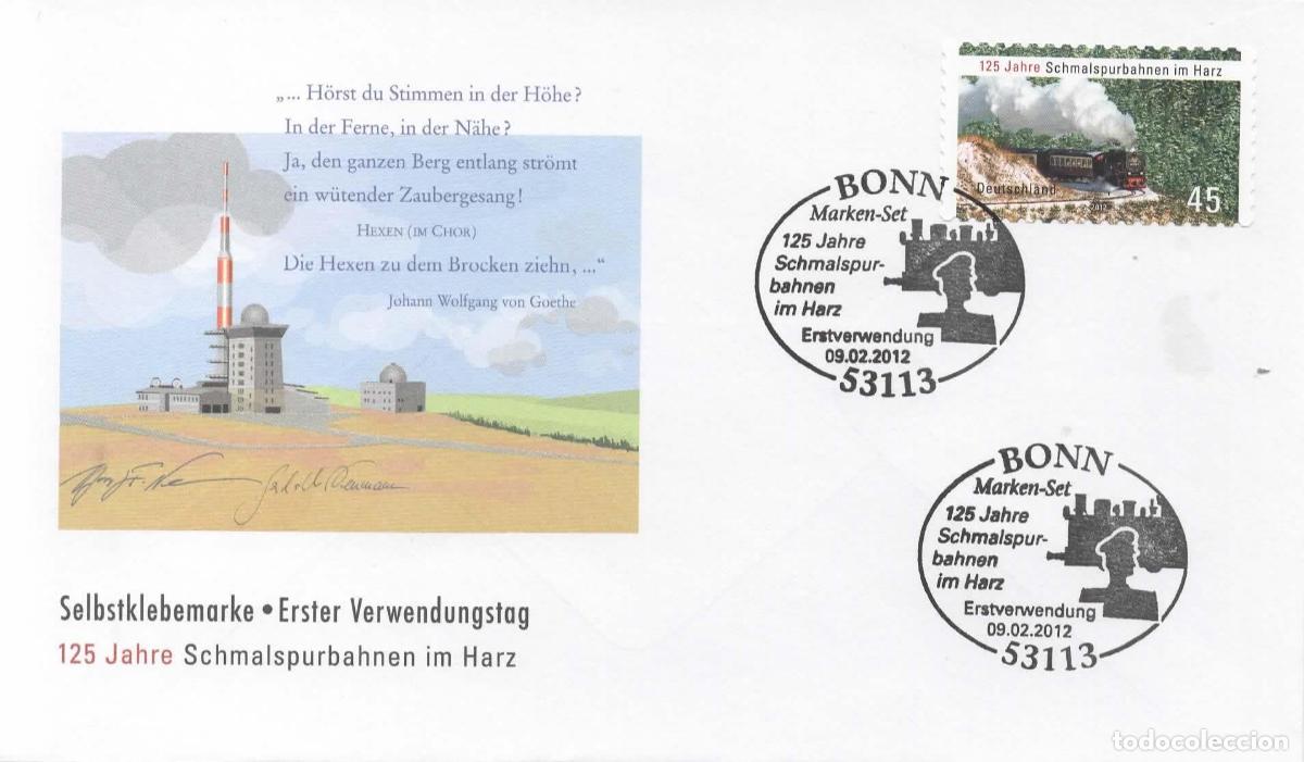 Sellos: ALEMANIA FDC BONN FERROCARRIL RAILWAY SCHMALSPURBAHNEN